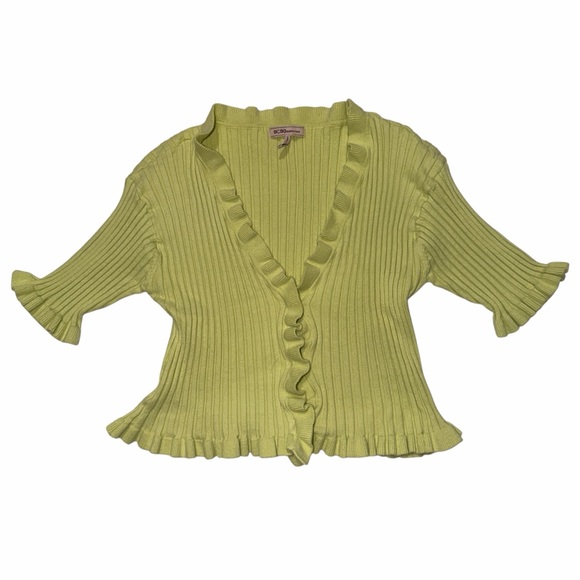 BCBGeneration Lime Ribbed Sweater - Picture 1 of 6